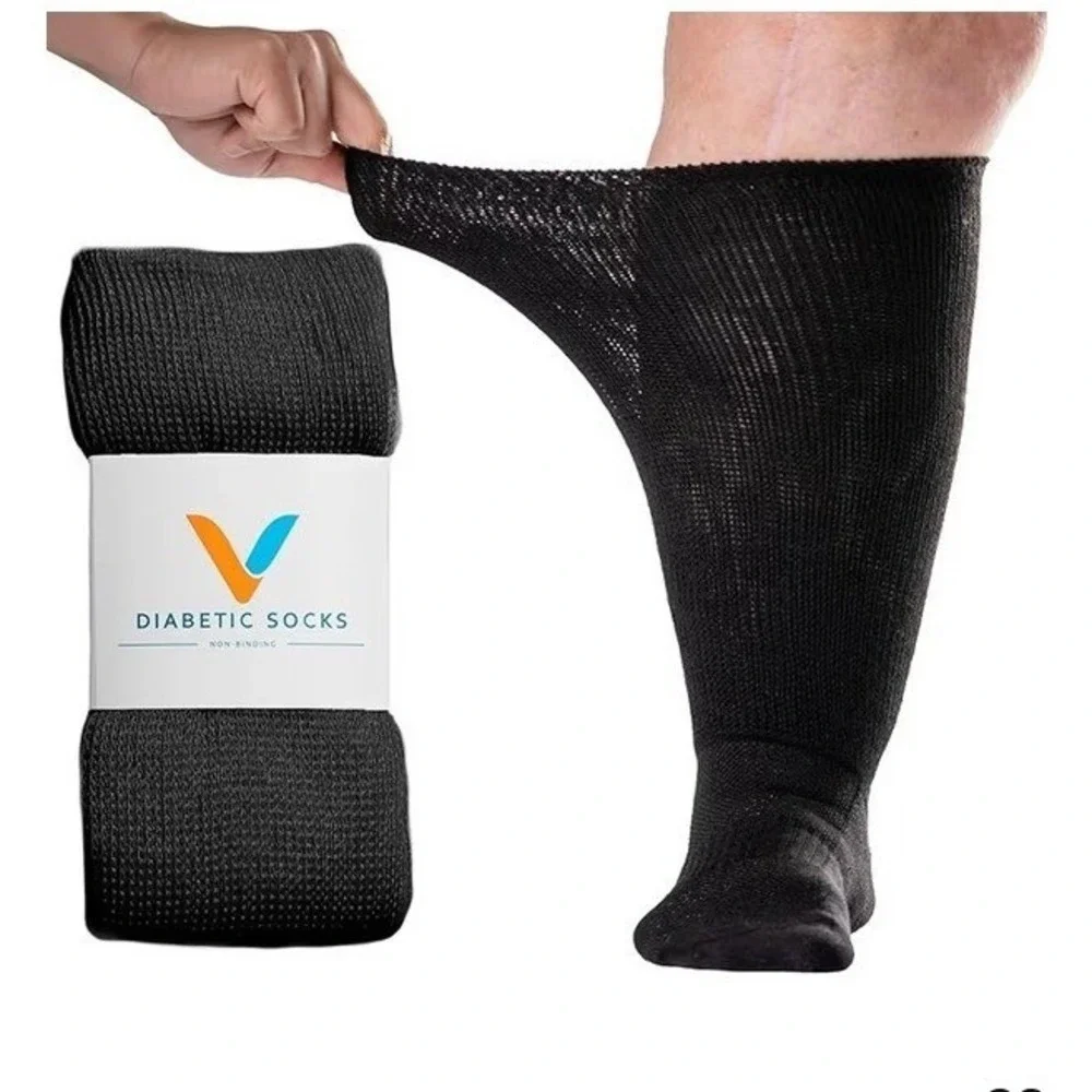 Viasox Diabetic Non‎ Binding Socks Black X Large